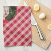 Weihnachts-Kleine-Bäcker-Kids-Gingham-Weihnachtsfe Geschirrtuch (Viertel Falte)