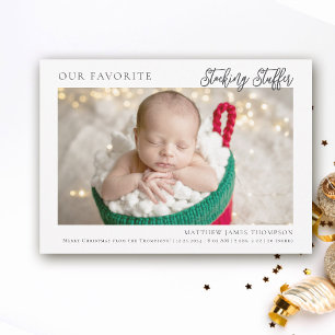 Weihnachts-Kleine Geschenk Modernes Foto Baby Ankündigung