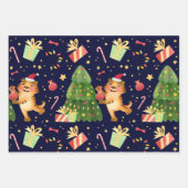 Weihnachts Kleiner Tiger in Weihnachten Baumgesche Geschenkpapier Set (Vorderseite)