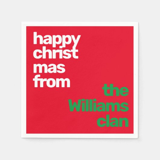 Weihnachts-Kleinstpapier mit modernem Party rot Serviette (Vorderseite)