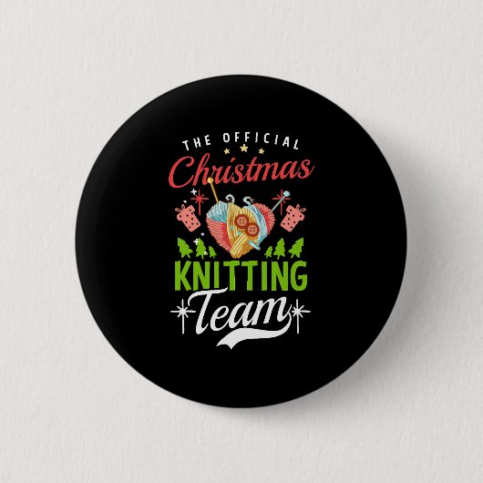 Weihnachts-Knitting-Team Button (Vorderseite)