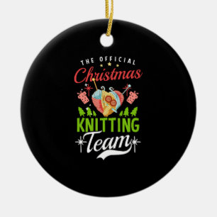 Weihnachts-Knitting-Team Keramik Ornament