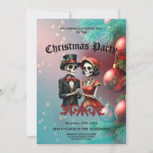 Weihnachts-Knochen-Romance, ein festliches Skelett Einladung (Vorderseite)