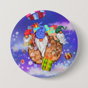 Weihnachts-Knopfgläser fliegen und gibt Geschenke Button