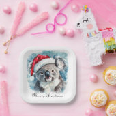 Weihnachts-Koala, anpassbar Pappteller (Party)