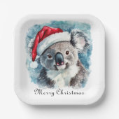 Weihnachts-Koala, anpassbar Pappteller (Vorderseite)
