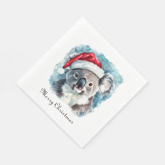 Weihnachts-Koala, anpassbar Serviette (Ecke)