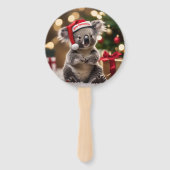 Weihnachts-Koala-Bär mit Weihnachtsmannmütze, Fächer (Rückseite)