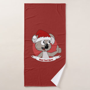 Weihnachts-Koala-Cartoon Badehandtuch