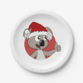 Weihnachts-Koala-Cartoon-Papier-Teller Pappteller (Vorderseite)