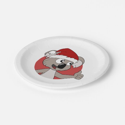 Weihnachts-Koala-Cartoon-Papier-Teller Pappteller (Schrägansicht)