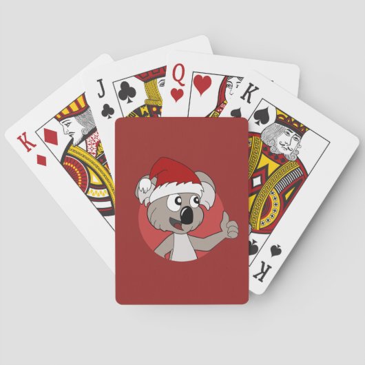 Weihnachts-Koala-Cartoon Spielkarten (Rückseite)