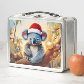 Weihnachts-Koala-Weihnachtsmannmütze Metall Brotdose (Beispiel)