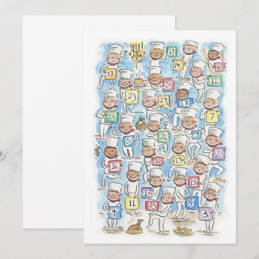 Weihnachts-Koch-Advent Einladung (Vorne/Hinten)