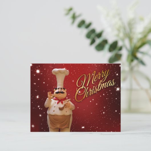 Weihnachts-Koch Postkarte (Stehend Vorderseite)