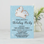 Weihnachts-Kochfest Party Weiße Rentierschnee Einladung (Stehend Vorderseite)