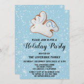 Weihnachts-Kochfest Party Weiße Rentierschnee Einladung (Vorne/Hinten)