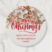 Weihnachts-Kochgeschenk gebacken mit Liebe Urlaub Geschenkanhänger (Vorderseite)