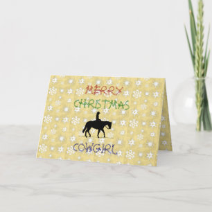 Weihnachts-Kollektion Cowgirl Horst Grußkarte Feiertagskarte