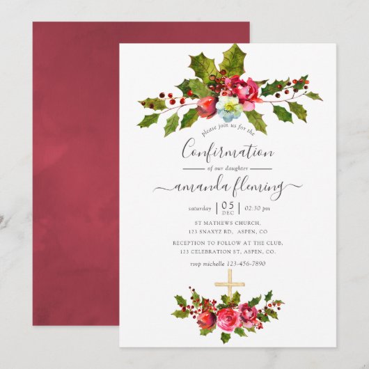Weihnachts-Konfirmation Einladung (Vorne/Hinten)