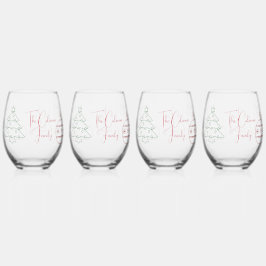 Weihnachts-Kontur Weinglas Ohne Stiel