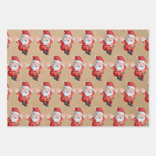Weihnachts-Kraft-Wrapping Paper Sheets Geschenkpapier Set (Vorderseite 2)