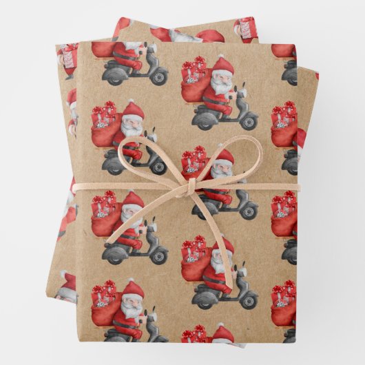 Weihnachts-Kraft-Wrapping Paper Sheets Geschenkpapier Set (Beispiel)