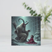Weihnachts Krampus Flat Holiday Card Feiertagskarte (Stehend Vorderseite)