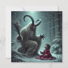 Weihnachts Krampus Flat Holiday Card Feiertagskarte
