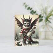 Weihnachts Krampus Kitty mit Milchflasche Postkarte (Stehend Vorderseite)