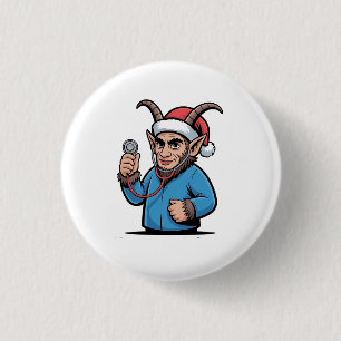 Weihnachts-Krampus-Krankenschwester-Pflegekleidung Button