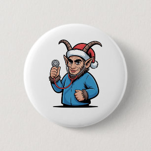 Weihnachts-Krampus-Krankenschwester-Pflegekleidung Button