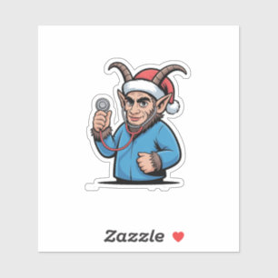 Weihnachts Krampus Pflege Scrubs Nurse Aufkleber