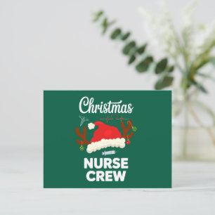 Weihnachts-Krankenpflege Crew Weihnachtsmannmütze  Feiertagspostkarte