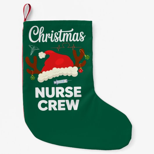 Weihnachts-Krankenpflege Crew Weihnachtsmannmütze Kleiner Weihnachtsstrumpf (Vorderseite)