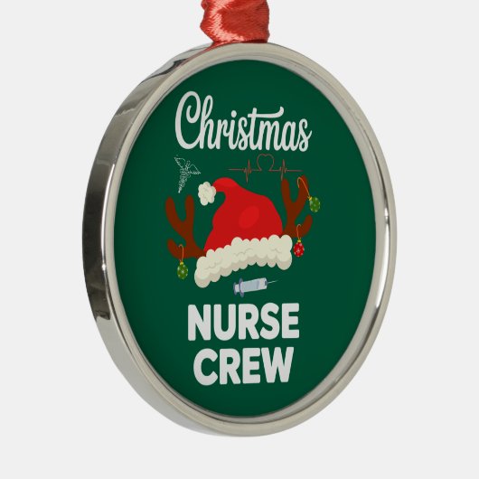 Weihnachts-Krankenpflege Crew Weihnachtsmannmütze Ornament Aus Metall (Rechts)