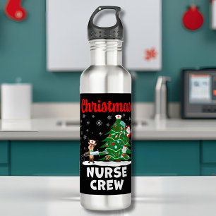 Weihnachts-Krankenpfleger-Crew mit dem Weihnachtsm Edelstahlflasche