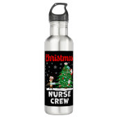 Weihnachts-Krankenpfleger-Crew mit dem Weihnachtsm Edelstahlflasche (Vorderseite)