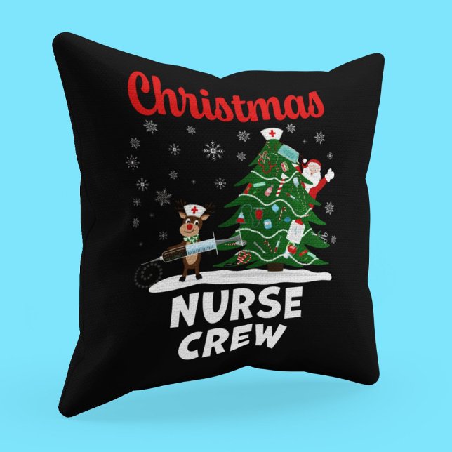 Weihnachts-Krankenpfleger-Crew mit dem Weihnachtsm Kissen (Von Creator hochgeladen)