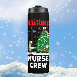 Weihnachts-Krankenpfleger-Crew mit dem Weihnachtsm Thermosbecher