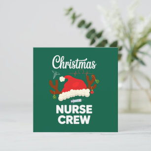 Weihnachts-Krankenschwester-Crew Santa Hut Xmas Einladung