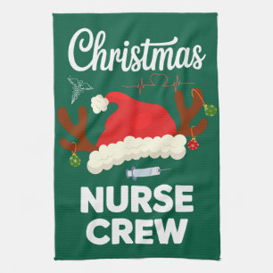 Weihnachts-Krankenschwester-Crew Santa Hut Xmas Geschirrtuch
