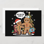 Weihnachts-Krankenschwester Gingerbread Mann haben Feiertagskarte (Vorne/Hinten)