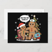 Weihnachts-Krankenschwester Gingerbread Mann haben Feiertagspostkarte (Vorne/Hinten)