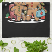 Weihnachts-Krankenschwester Gingerbread Mann haben Geschirrtuch (Gefaltet)