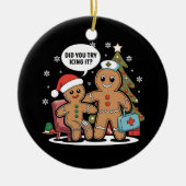 Weihnachts-Krankenschwester Gingerbread Mann haben Keramik Ornament (Vorne)