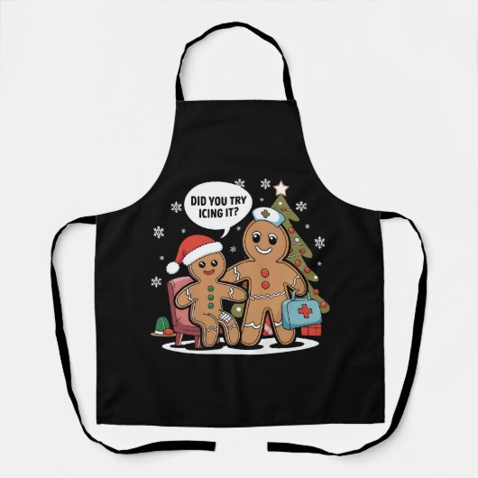 Weihnachts-Krankenschwester Gingerbread Mann haben Schürze (Vorderseite)