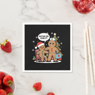 Weihnachts-Krankenschwester Gingerbread Mann haben Serviette