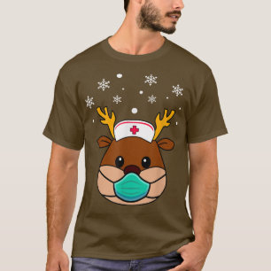 Weihnachts-Krankenschwester Rentier-Kinderkrippe f T-Shirt