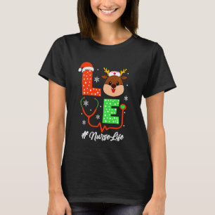 Weihnachts-Krankenschwester-Scrub-Tops für Frauen T-Shirt